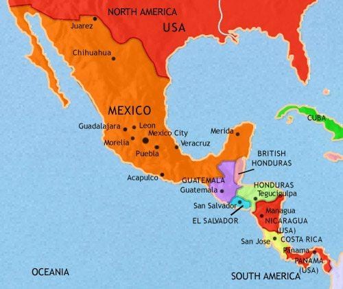 México américa do mapa
