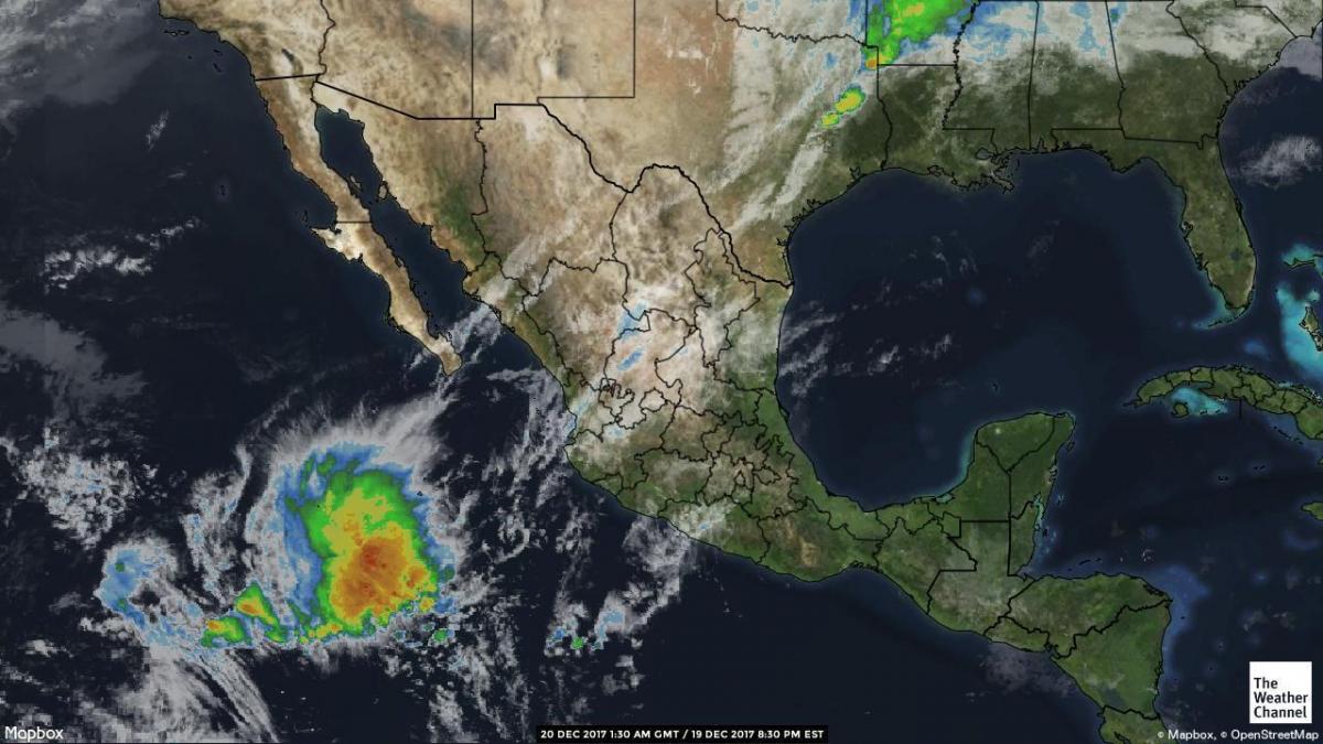 satélite meteorológico mapa do México