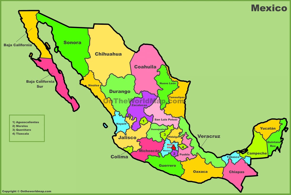 estado do mapa do México