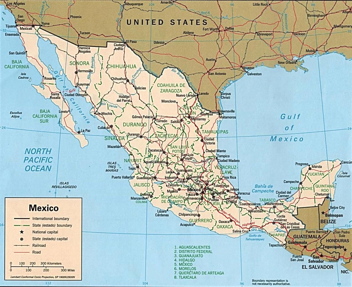 mapa do México cidades resort