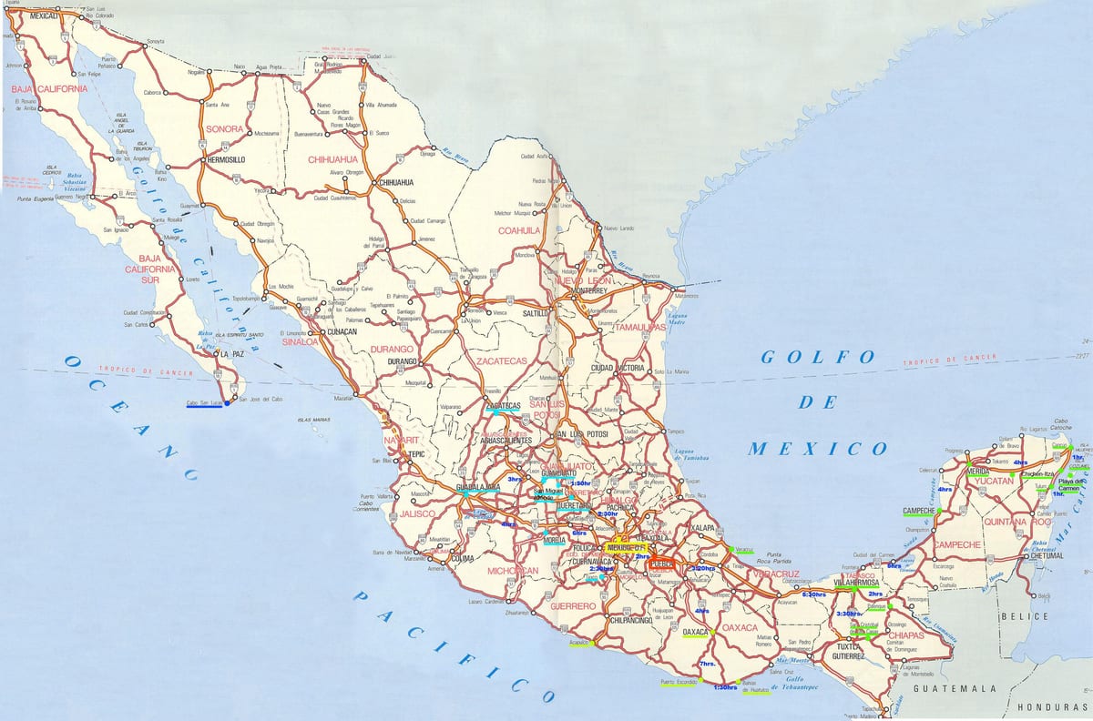 mapa de estradas México