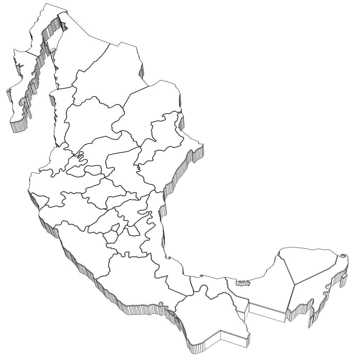 Mapa 3d do México