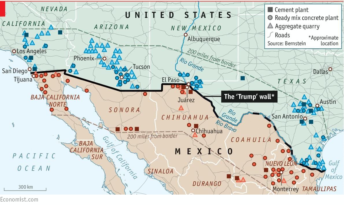 mapa do México parede