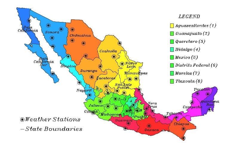 mapa do tempo de México