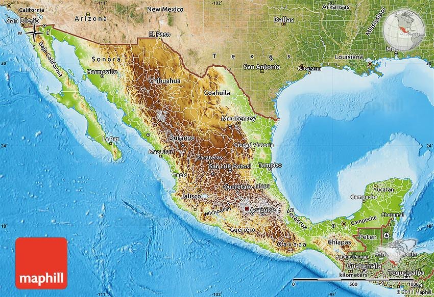 socorro mapa do México