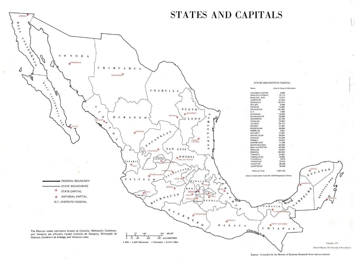 rotulado mapa do México