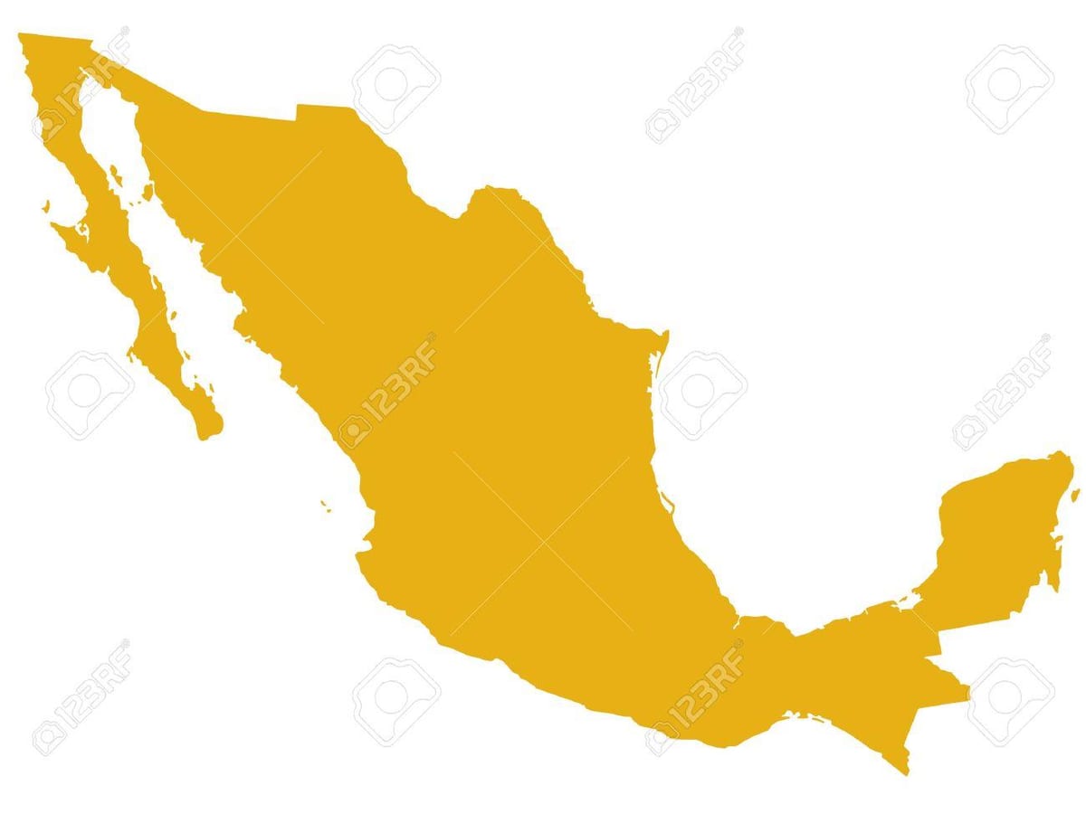 mapa do México silhueta
