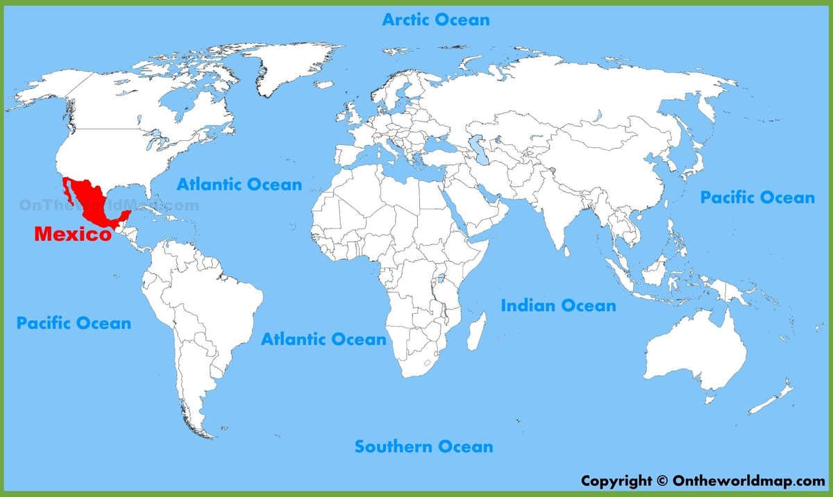 mapa do mundo do México