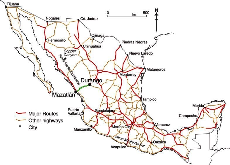 mexicano de portagens mapa