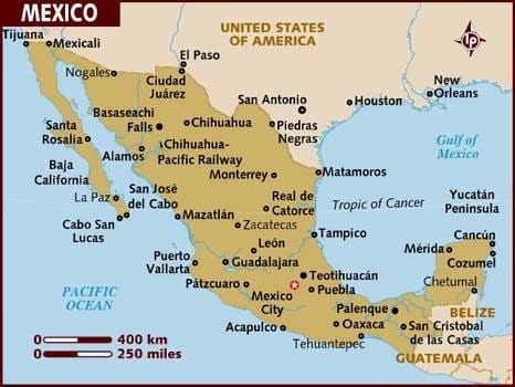 mapa de cidade do México