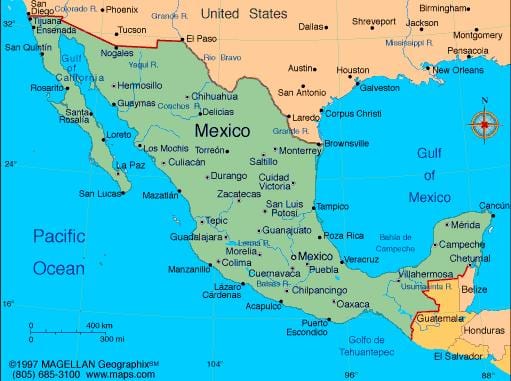 mapa de resorts no México
