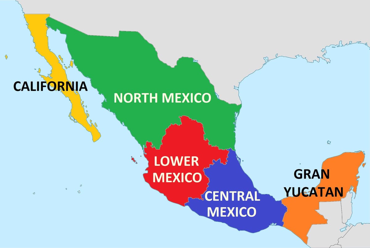 os estados do México mapa