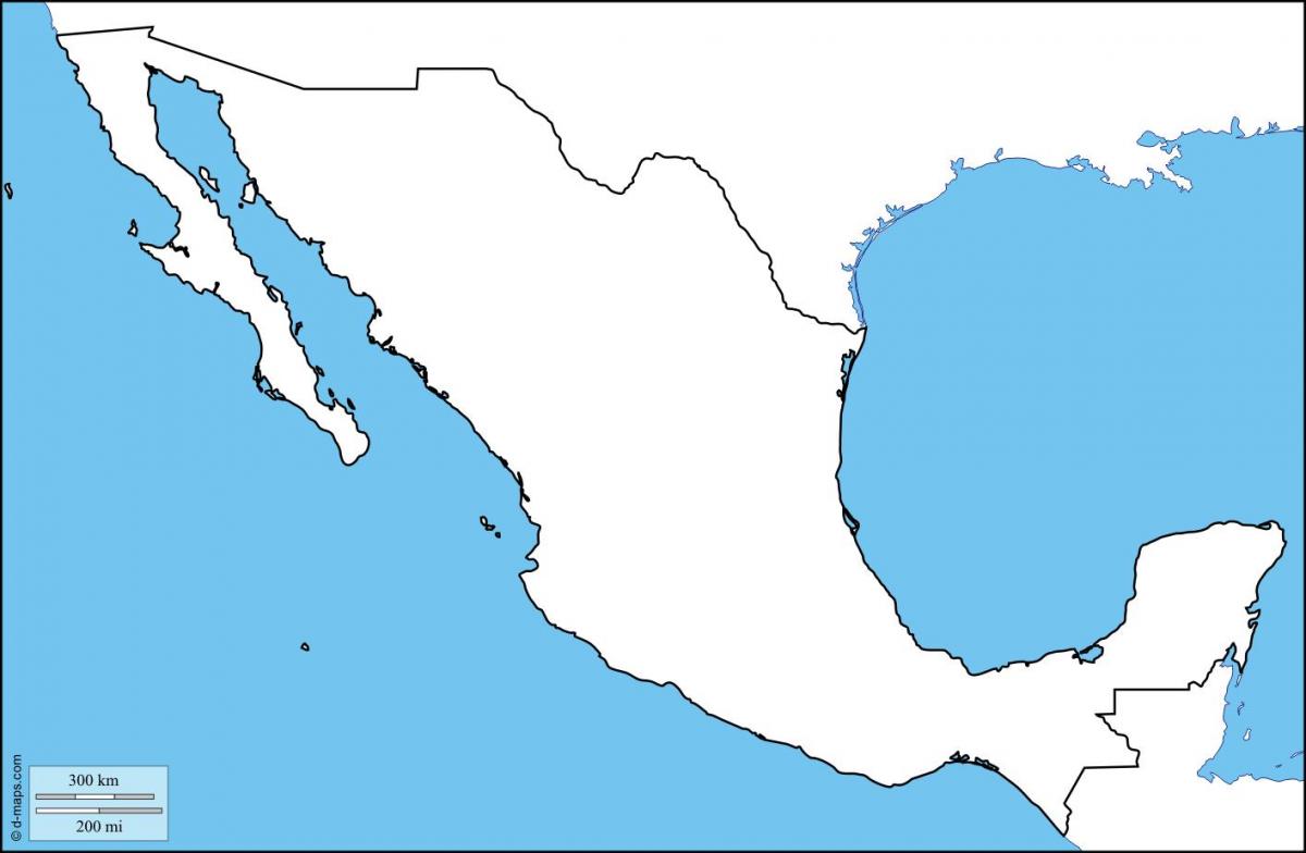 em branco o México mapa