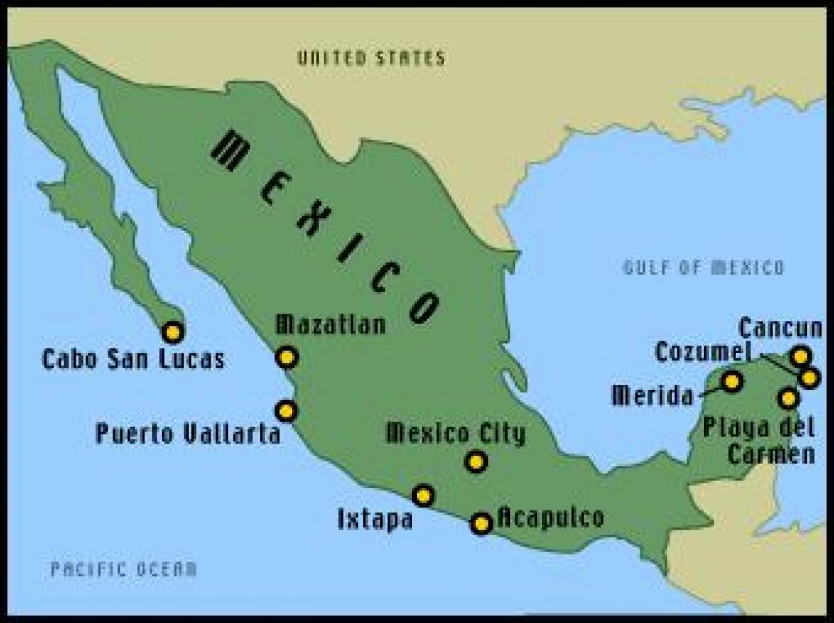 mapa do mexicano resorts