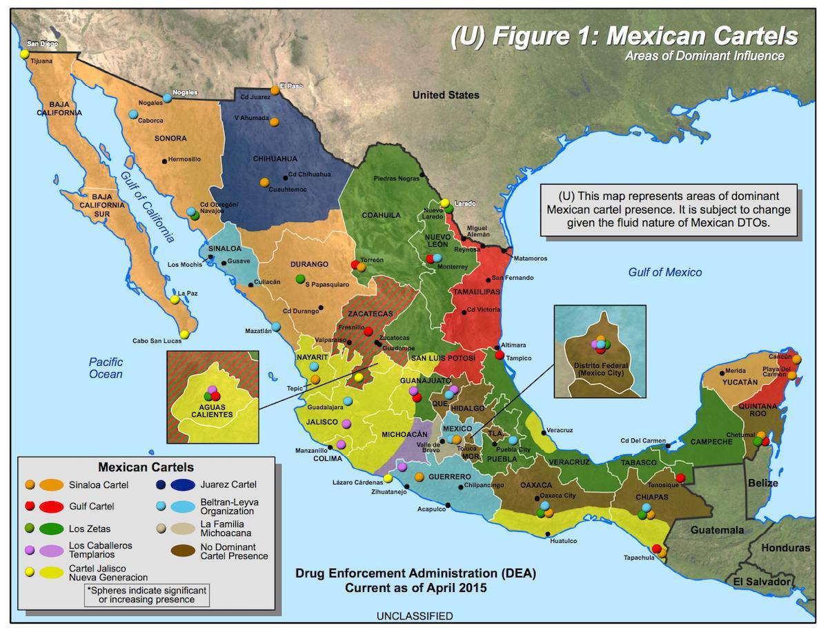 cartel mexicano mapa