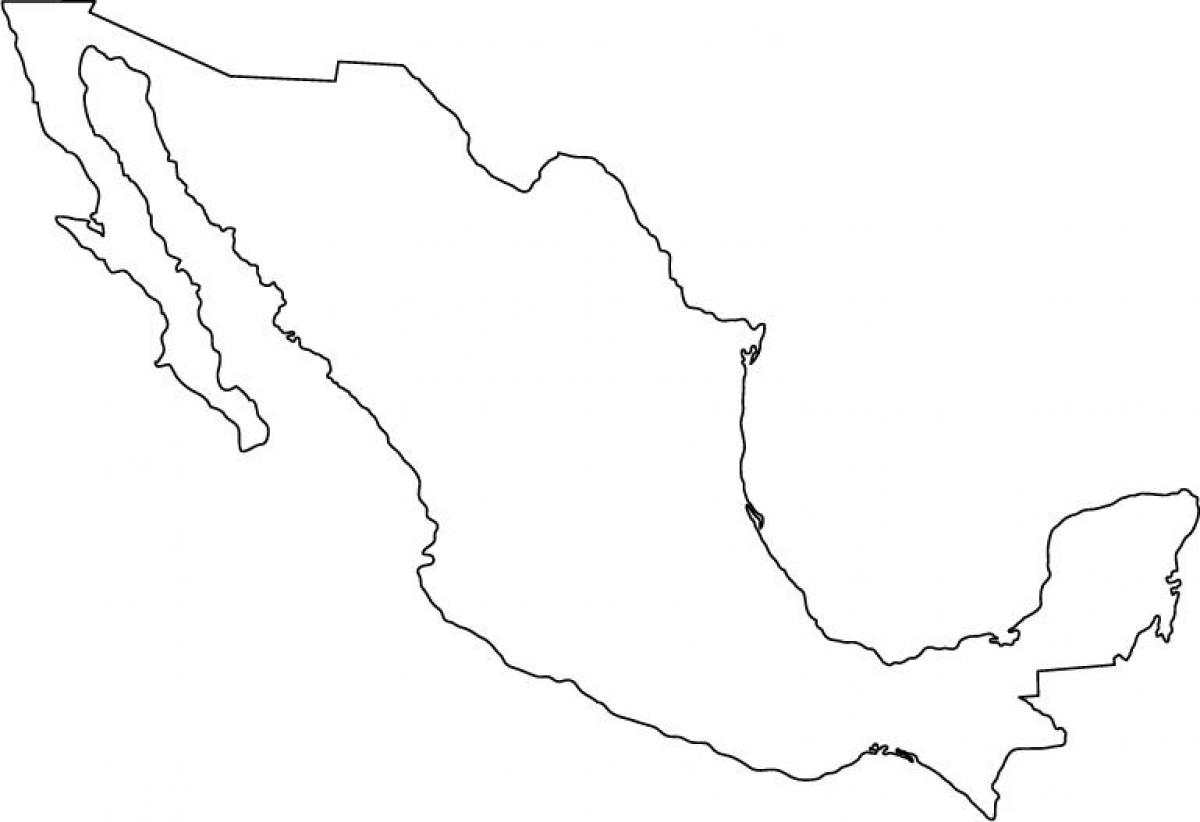 México mapa de contorno