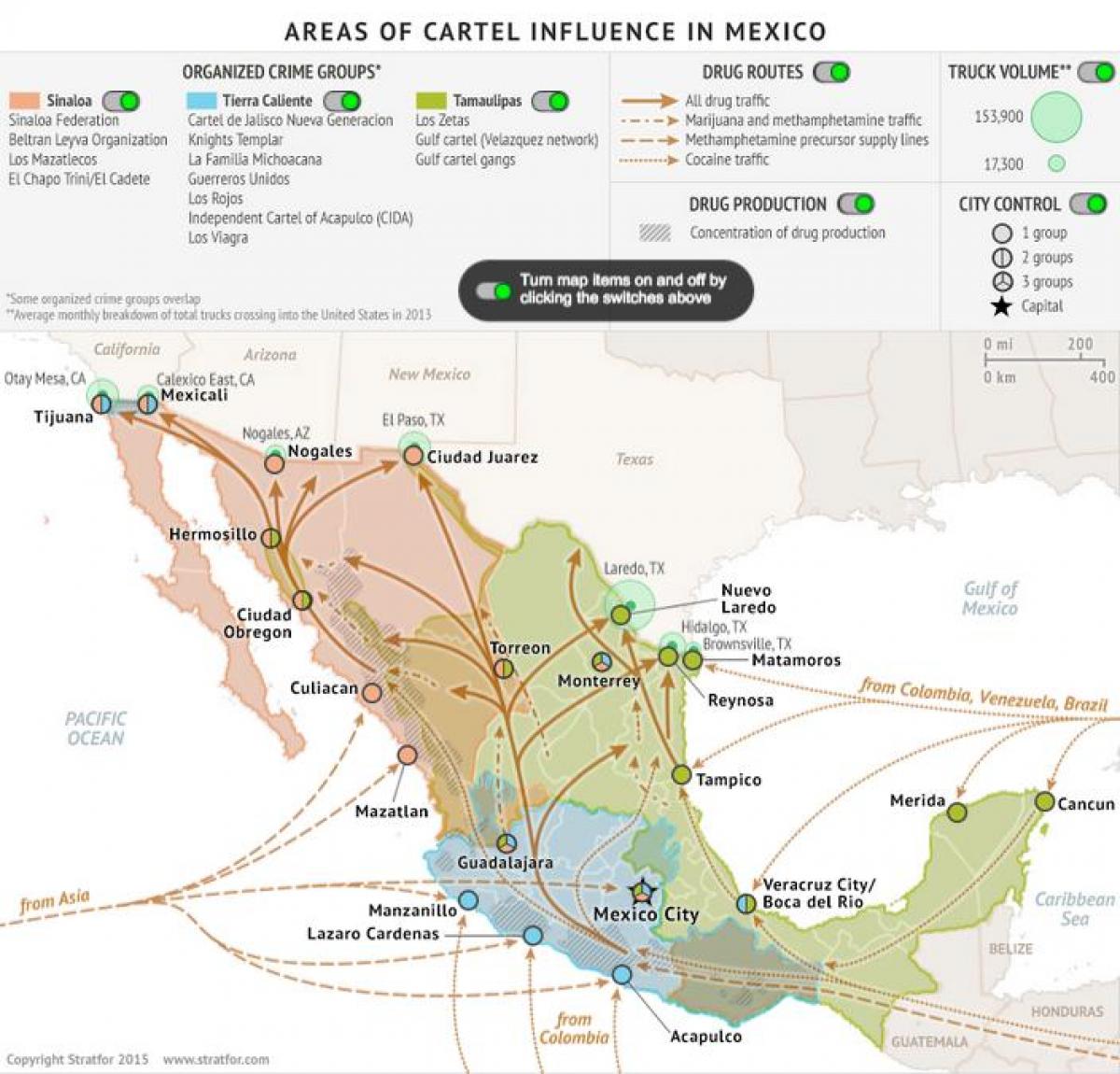 O méxico, a taxa de criminalidade mapa