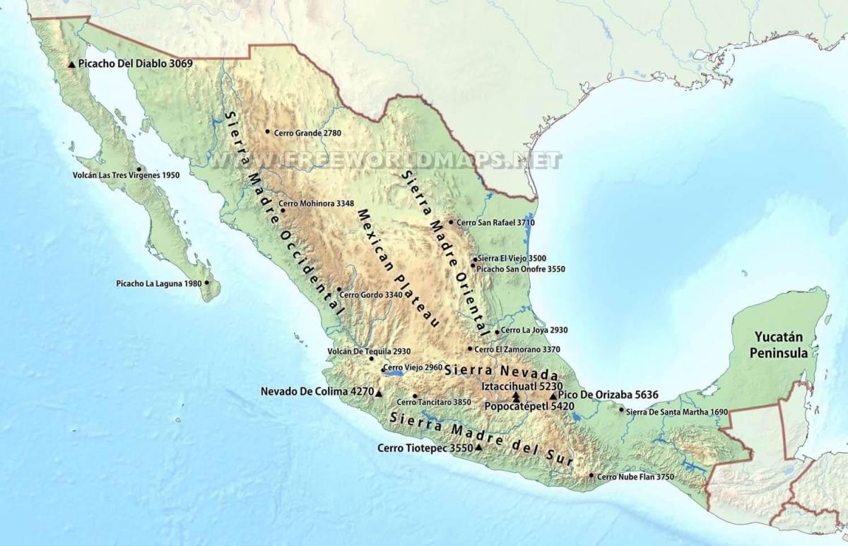 mapa do México deserto