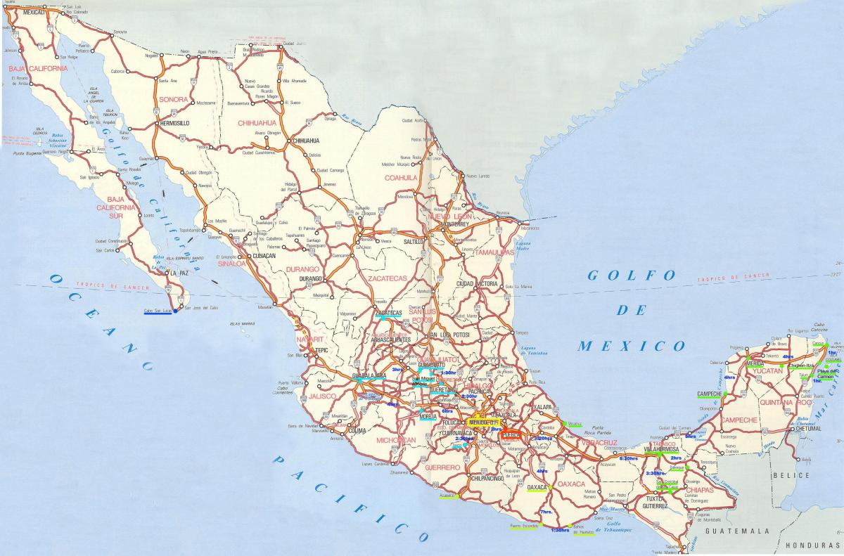 mapa de estradas México