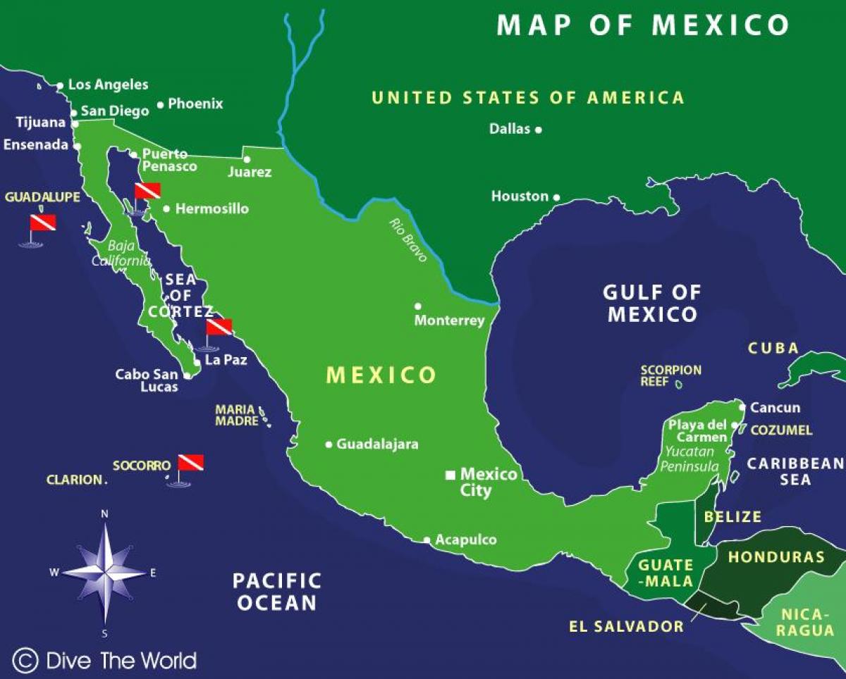 mapa do México, ilhas