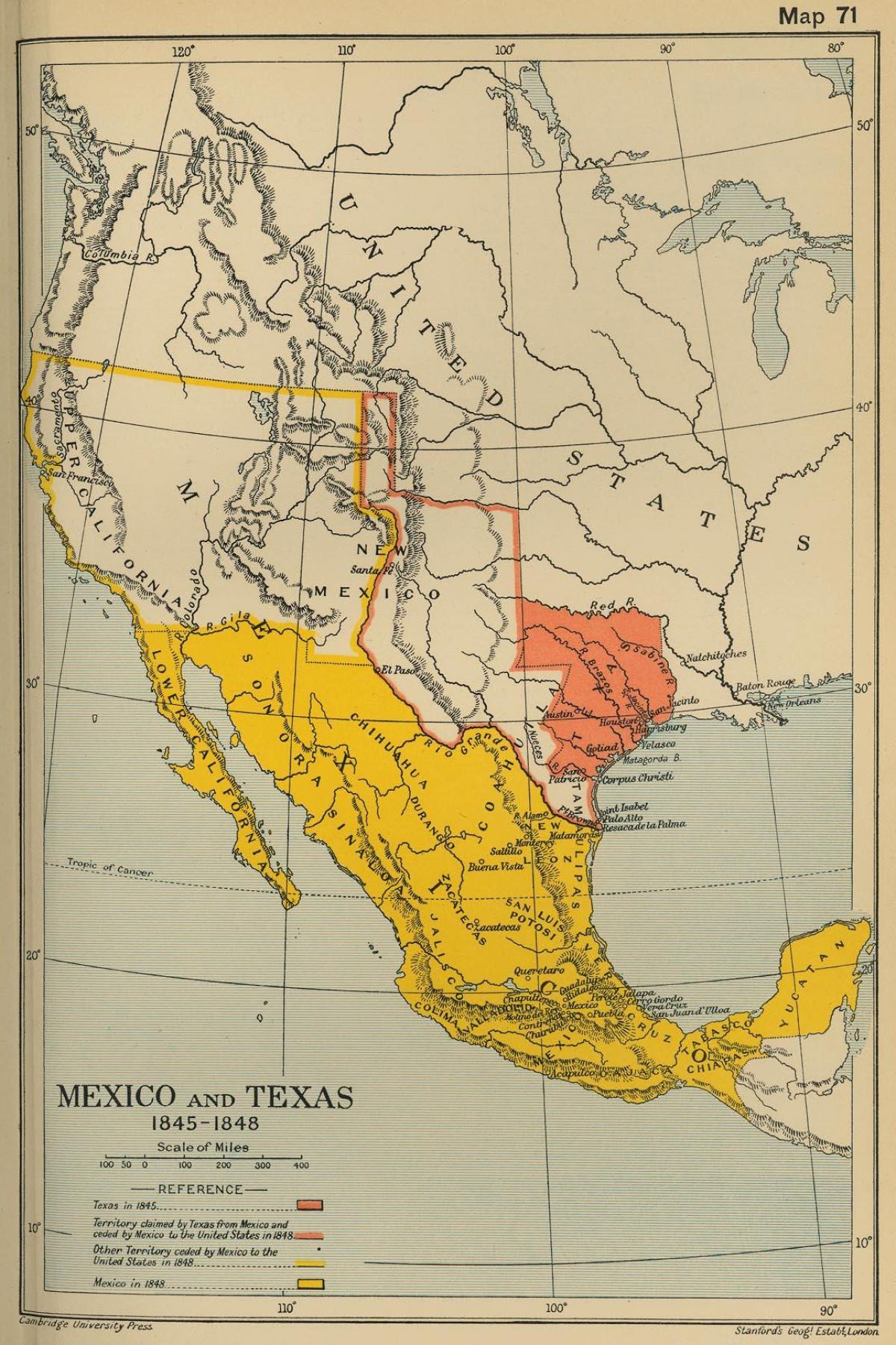 mapa do México 1700