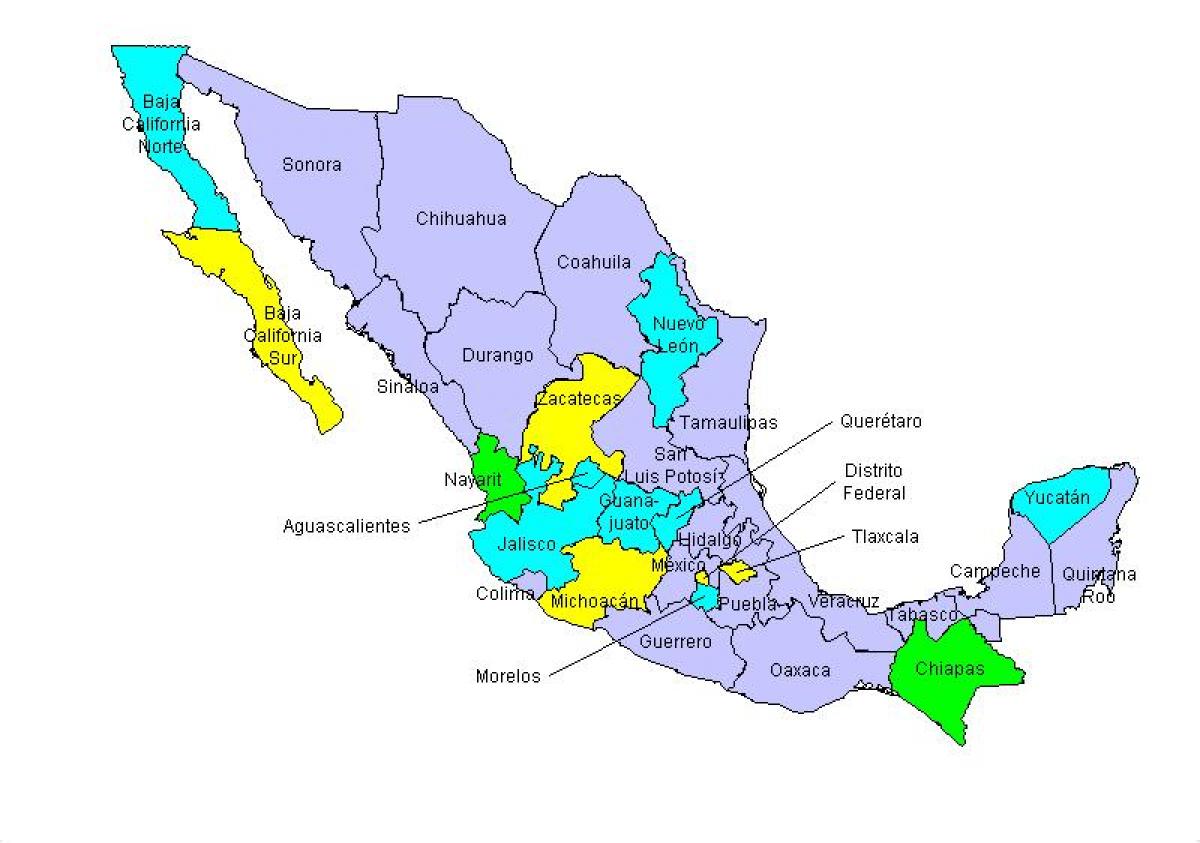 mapa de Mexicos estados