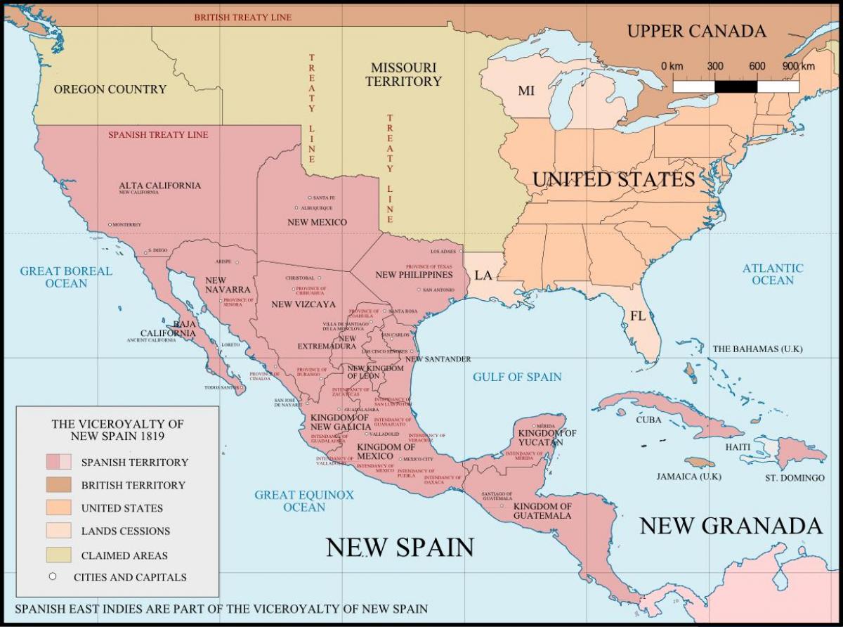 México 1821 mapa