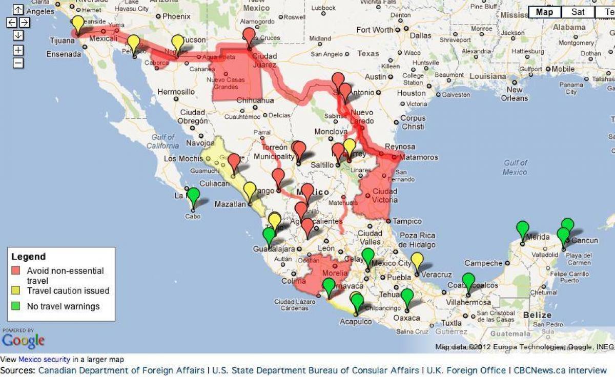 mapa do México travel