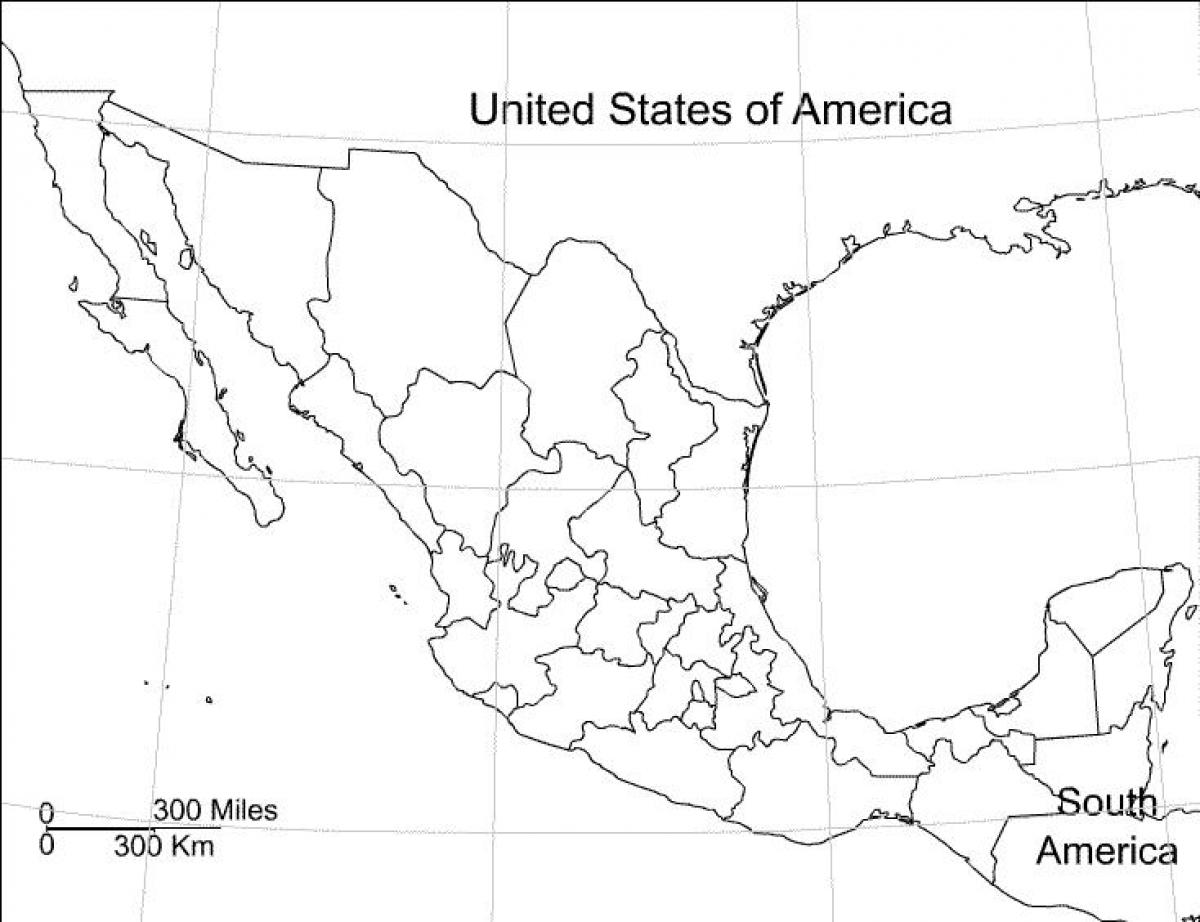 México mapa em branco