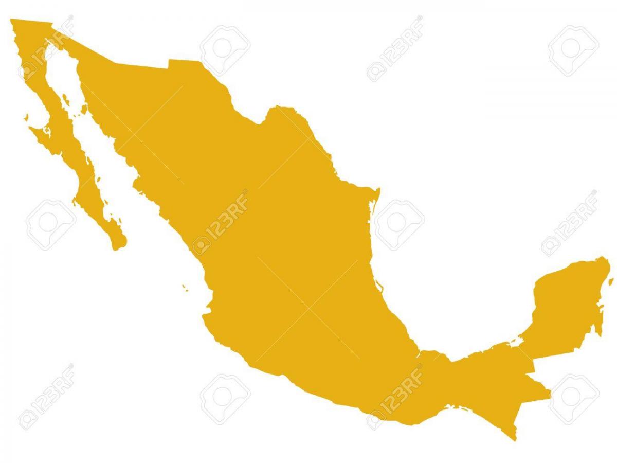 mapa do México silhueta