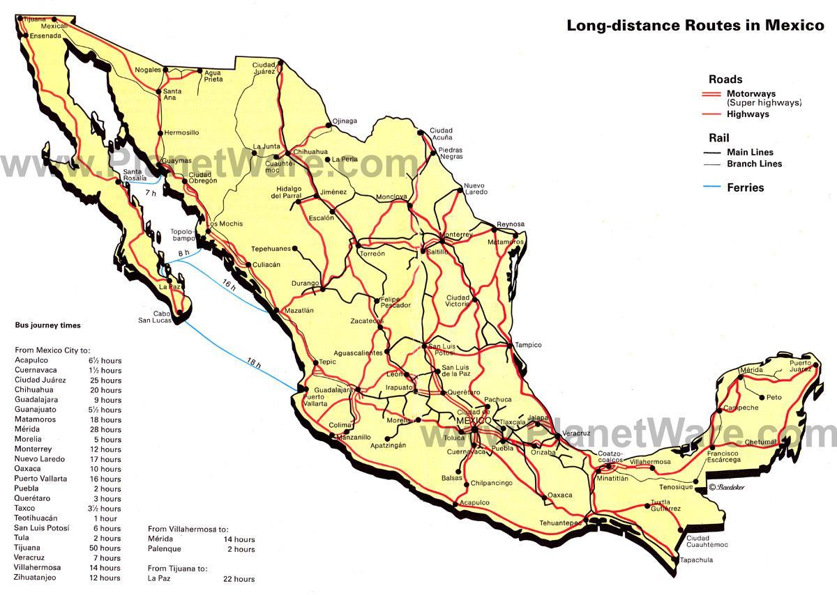 estrada mapa do México