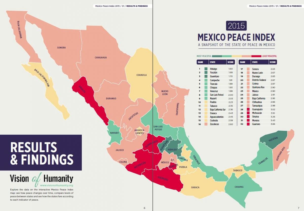 a violência no México mapa