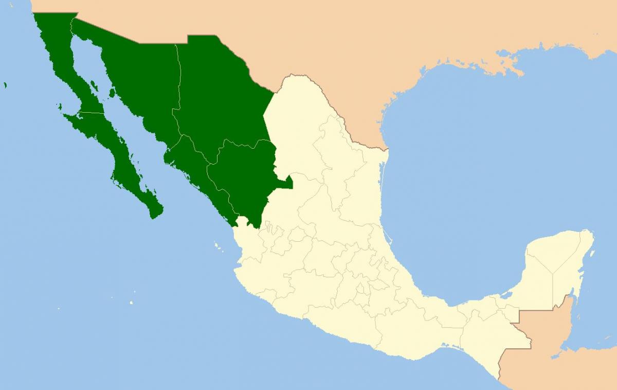 mapa do nordeste do México