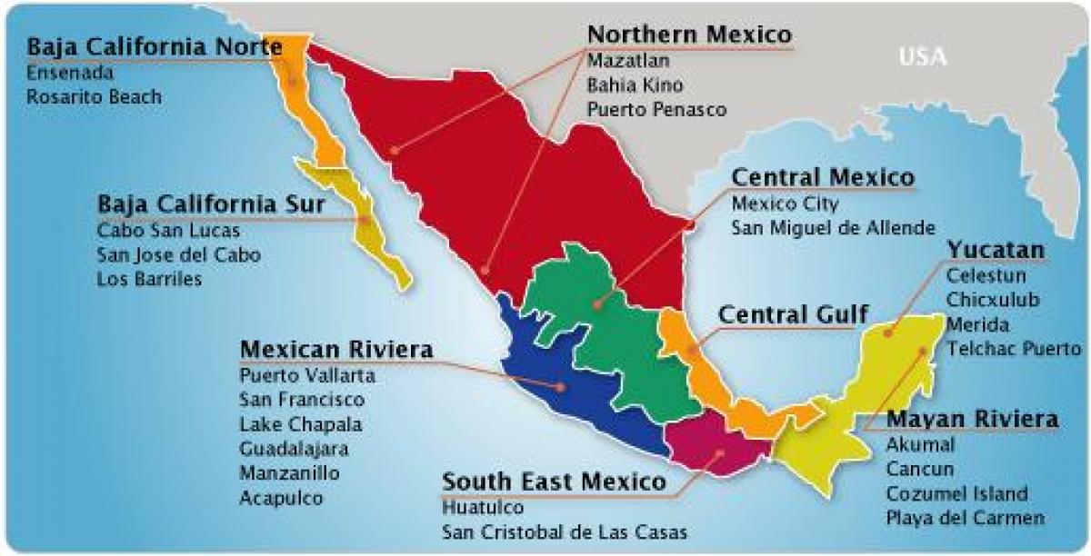 mapa da riviera mexicana