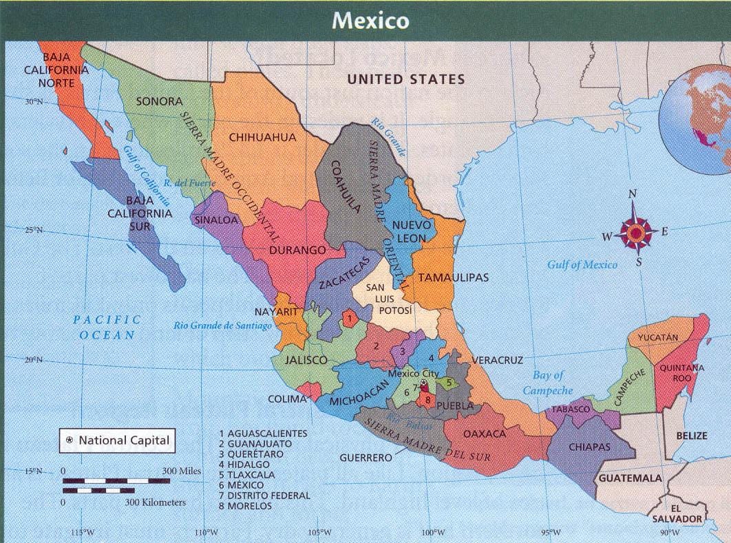 asteca do México mapa