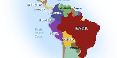 Mapa do México e américa do sul