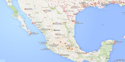 Aeroportos do México mapa