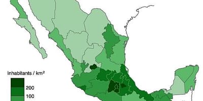 Densidade populacional mapa do México