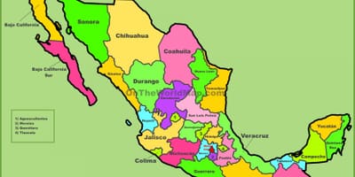 Estado do mapa do México