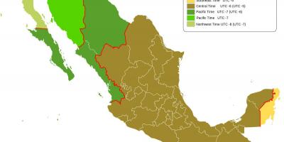 Mapa de fuso horário do México