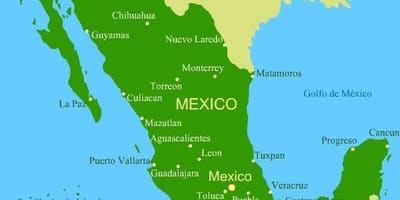 Costa oeste do México mapa