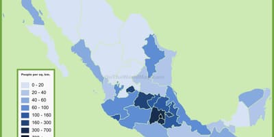 Densidade populacional mapa do México