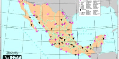 Mapa do México aeroportos