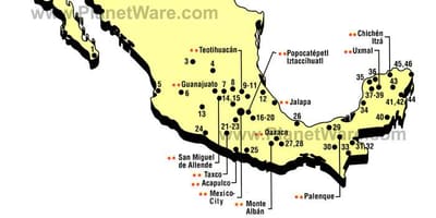 México atrações mapa