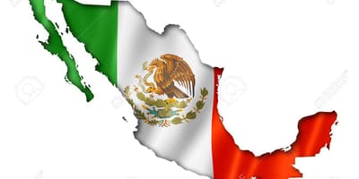 Mapa do México bandeira