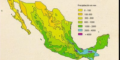 Mapa do México chuva