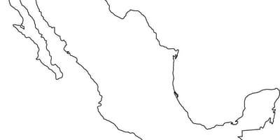 México mapa de contorno