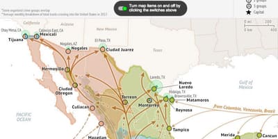 O méxico, a taxa de criminalidade mapa