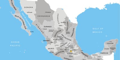 Mapa do México departamentos