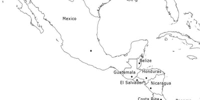 Mapa do México, américa central